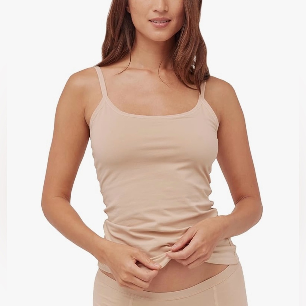 Pact Organic Cotton Camisole Tank Top with Built-in Shelf Bra